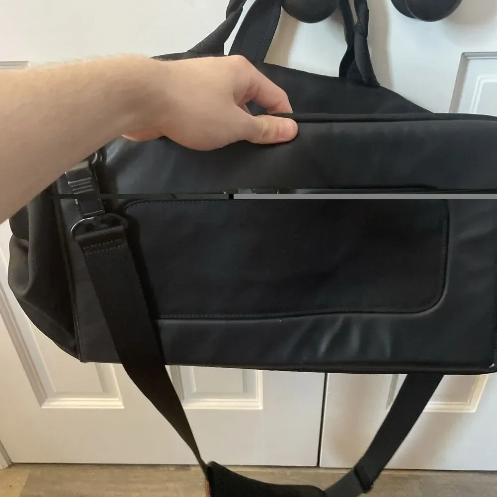 Tumi T-Tech Laptop Briefcase Messenger Bag Black Orange w/ Shoulder‎ Strap